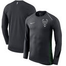 Milwaukee Bucks Nike Holiday HyperElite Dry Shooter Statement Edition Long Sleeve T-Shirt - Black
