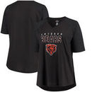 Chicago Bears Majestic Women's Plus Size Team Logo Half-Sleeve Raglan V-Neck T-Shirt - Charcoal/Heathered Gray