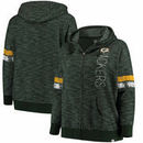 Green Bay Packers Majestic Women's Plus Size Athletic Tradition Team Wordmark Full-Zip Hoodie – Green