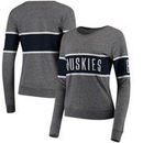 UConn Huskies League Women's Intramural Long Sleeve Tri-Blend T-Shirt - Heathered Gray