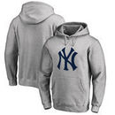 New York Yankees Fanatics Branded Primary Logo Pullover Hoodie - Heathered Gray
