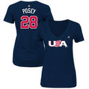 Buster Posey USA Baseball Majestic Women's 2017 World Baseball Classic Name & Number T-Shirt - Navy