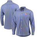 New York Giants Antigua National Woven Long Sleeve Button-Down Shirt - Royal/White
