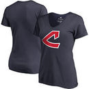 Cleveland Indians Fanatics Branded Women's Plus Size Cooperstown Collection Huntington V-Neck T-Shirt - Navy