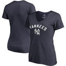 New York Yankees Fanatics Branded Women's Plus Size Cooperstown Collection Wahconah V-Neck T-Shirt - Navy