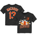Manny Machado Baltimore Orioles Majestic Toddler Snack Attack Name & Number T-Shirt - Black