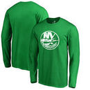 New York Islanders Fanatics Branded St. Patrick's Day White Logo Long Sleeve T-Shirt - Kelly Green