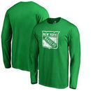 New York Rangers Fanatics Branded St. Patrick's Day White Logo Long Sleeve T-Shirt - Kelly Green