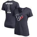 Houston Texans NFL Pro Line by Fanatics Branded Women's Plus Sizes Number One Mom T-Shirt - Navy
