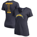 Los Angeles Chargers NFL Pro Line by Fanatics Branded Women's Plus Sizes Number One Mom T-Shirt - Navy