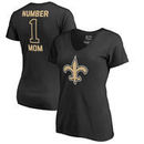 New Orleans Saints NFL Pro Line by Fanatics Branded Women's Plus Sizes Number One Mom T-Shirt - Black