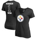 Pittsburgh Steelers NFL Pro Line by Fanatics Branded Women's Plus Sizes Number One Mom T-Shirt - Black