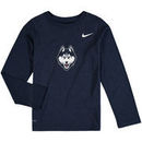 UConn Huskies Nike Youth Legend Logo Long Sleeve Performance T-Shirt - Heathered Navy