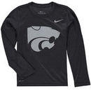 Kansas State Wildcats Nike Youth Legend Logo Long Sleeve Performance T-Shirt - Heathered Gray