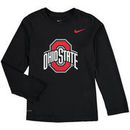 Ohio State Buckeyes Nike Youth Legend Logo Long Sleeve Performance T-Shirt - Heathered Black