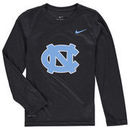 North Carolina Tar Heels Nike Youth Legend Logo Long Sleeve Performance T-Shirt - Heathered Gray