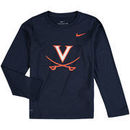Virginia Cavaliers Nike Youth Legend Logo Long Sleeve Performance T-Shirt - Heathered Navy