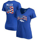Von Miller Denver Broncos NFL Pro Line by Fanatics Branded Women's Banner Wave Name & Number T-Shirt - Royal