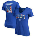 Ezekiel Elliott Dallas Cowboys NFL Pro Line by Fanatics Branded Women's Banner Wave Name & Number T-Shirt - Royal