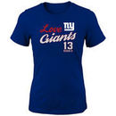 Odell Beckham Jr New York Giants Girls Youth Glitter Live Love Team Player Name & Number T-Shirt - Royal