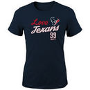 J.J. Watt Houston Texans Girls Youth Glitter Live Love Team Player Name & Number T-Shirt - Navy