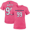 J.J. Watt Houston Texans Girls Youth Mainliner Player Name & Number T-Shirt - Pink