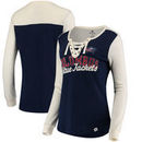 Columbus Blue Jackets Fanatics Branded Women's True Classics Lace-Up Long Sleeve T-Shirt – Navy/White