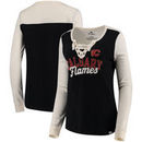 Calgary Flames Fanatics Branded Women's True Classics Lace-Up Long Sleeve T-Shirt – Black/White