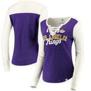 Los Angeles Kings Fanatics Branded Women's True Classics Lace-Up Long Sleeve T-Shirt – Purple/White