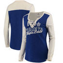 Toronto Maple Leafs Fanatics Branded Women's True Classics Lace-Up Long Sleeve T-Shirt - Blue/White