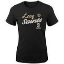 Drew Brees New Orleans Saints Girls Preschool Glitter Live Love Team Player Name & Number T-Shirt - Black