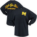 Michigan Wolverines Pressbox Women's Rally Cry Sweeper Long Sleeve T-Shirt - Navy