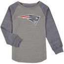 New England Patriots NFL Pro Line by Fanatics Branded Youth Tri-Blend Raglan Long Sleeve T-Shirt - Heathered Gray
