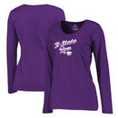 Kansas State Wildcats Fanatics Branded Women's Plus Sizes Team Mom Long Sleeve T-Shirt - Purple