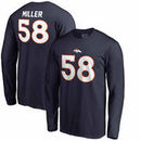 Von Miller Denver Broncos NFL Pro Line by Fanatics Branded Authentic Stack Name & Number Long Sleeve T-Shirt – Navy