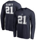 Ezekiel Elliott Dallas Cowboys NFL Pro Line by Fanatics Branded Authentic Stack Name & Number Long Sleeve T-Shirt – Navy