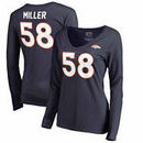 Von Miller Denver Broncos NFL Pro Line by Fanatics Branded Women's Authentic Stack Name & Number Long Sleeve V-Neck T-Shirt - Na