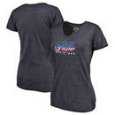 New York Jets NFL Pro Line by Fanatics Branded Women's Spangled Script Tri-Blend T-Shirt - Navy