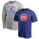 Detroit Pistons Fanatics Branded Youth T-Shirt Gift Bundle - Blue/Heathered Gray