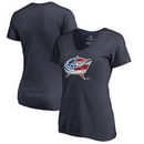 Columbus Blue Jackets Fanatics Branded Women's Plus Sizes Banner Wave V-Neck T-Shirt - Navy