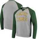 Green Bay Packers Junk Food Formation Fleece Crew Pullover Sweatshirt - Heathered Gray/Green