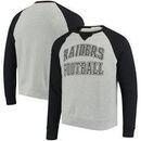 Oakland Raiders Junk Food Formation Fleece Crew Pullover Sweatshirt - Heathered Gray/Black