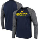 Michigan Wolverines Fanatics Branded Static Raglan Long Sleeve T-Shirt - Navy/Charcoal