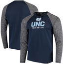 North Carolina Tar Heels Fanatics Branded Static Raglan Long Sleeve T-Shirt - Navy/Charcoal