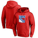 New York Rangers Fanatics Branded Primary Logo Pullover Hoodie - Red