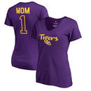 LSU Tigers Fanatics Branded Women's Plus Sizes Number 1 Mom V-Neck T-Shirt - Purple