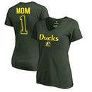 Oregon Ducks Fanatics Branded Women's Plus Sizes Number 1 Mom V-Neck T-Shirt - Green