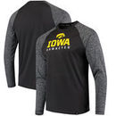 Iowa Hawkeyes Fanatics Branded Static Raglan Long Sleeve T-Shirt - Black/Charcoal