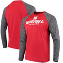 Nebraska Cornhuskers Fanatics Branded Static Raglan Long Sleeve T-Shirt - Scarlet/Charcoal