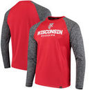 Wisconsin Badgers Fanatics Branded Static Raglan Long Sleeve T-Shirt - Red/Charcoal